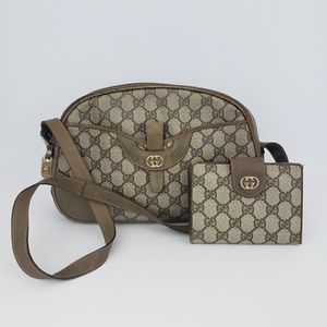 Gucci  VTG GG Pattern Leather Handbag